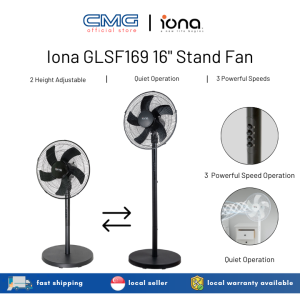 Iona GLSF 169 16" Stand Fan 3 Speed 5 Blade Adjustable Electric Tatami Stand Fan