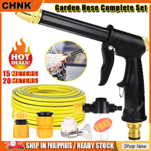 CHNK【COD】Garden Hose Set Heavy Duty Garden Hose Reel Cart with 66ft/20m/164ft/50m Hose Metal Water Gun Wall/Floor Mounted