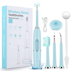 2 In 1 Ultrasonic Teeth Cleaner Electric Sonic Dental Scaler Electric Toothbrush Portable Tartar Calculus Remover