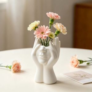 MISSLADY Abstract Silicone Vase Mold Half Face Face-Shaped Vase Molds Artistic Durable Flowerpot Mold Handcraft