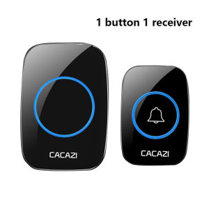CACAZI A10 Wireless Doorbell 60 Chime 300M Remote Range Waterproof door bell US Plug AC 100-240V for Home Office