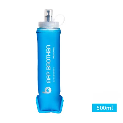 350ml/500ml Soft Flask Folding TPU Collapsible Water Bottle BPA Free For Running Hydration
