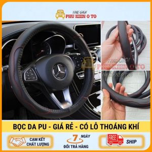 Bọc vô lăng da có lỗ thoáng khí giá rẻ size 38cm phù hợp các dòng xe ô tô