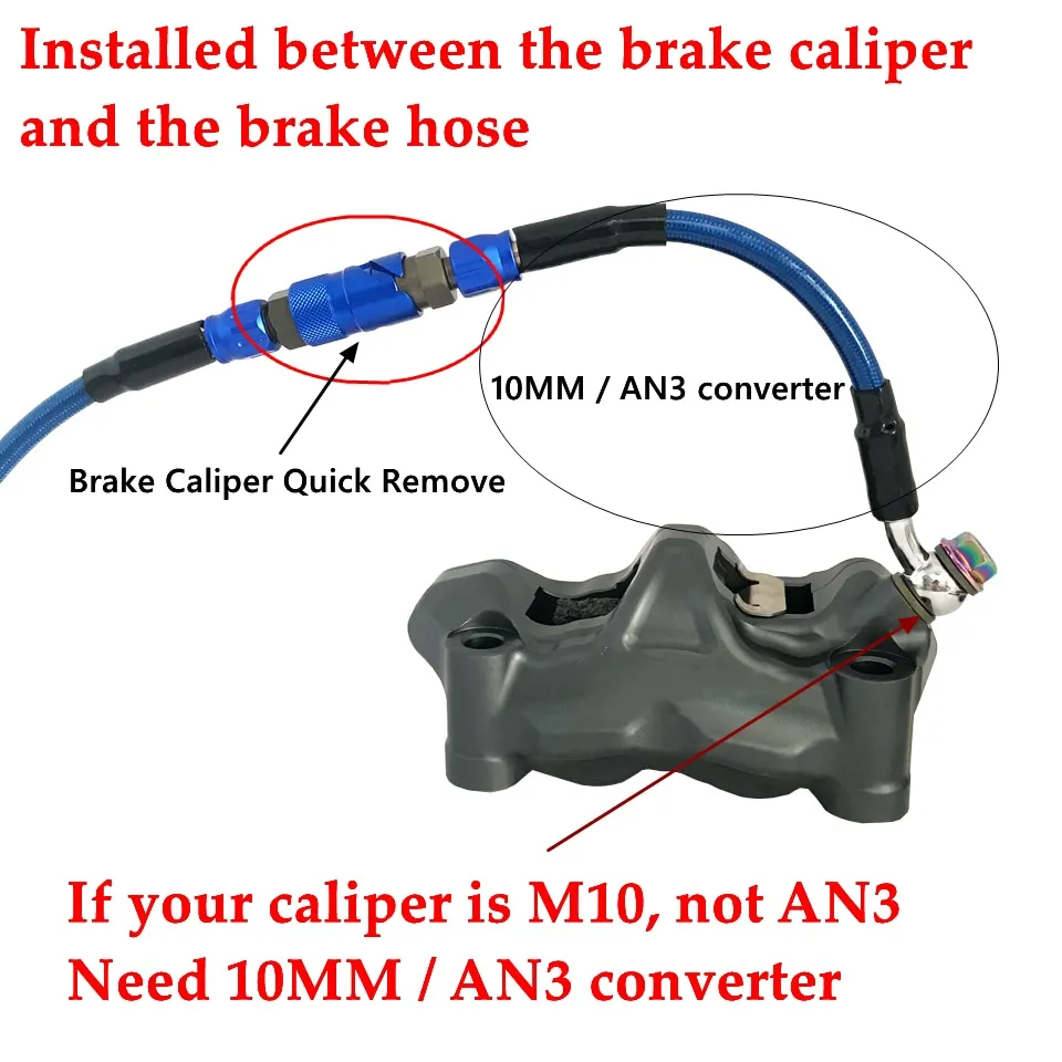 AN3 3AN Brake Fluid Quick Removal Cover Disassembly Replace Brake Line  Connector Quick Disconnect Fitting for Motorcycle