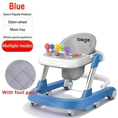 Baby walker 5-in-1 baby push walker Music anti-slip anti-rollover trolley