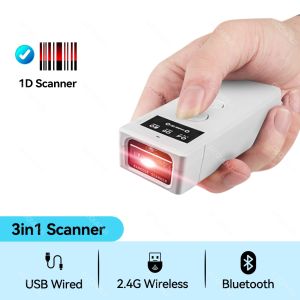 Mini Portable 1D 2D QR Barcode Scanner Wireless Bluetooth USB 3 in 1 Mobile Mini Reader for Warehouse Store Code Scan Storage Mode Support