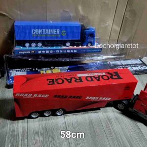 Đồ chơi xe container đầu kéo siêu dài 60cm hộp kính cao cấp quà tặng bé trai (ảnh thật)