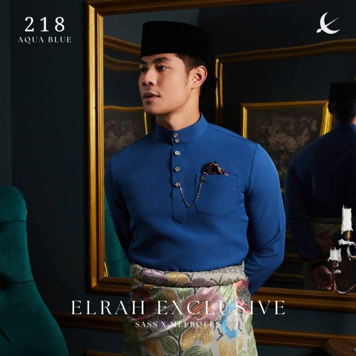 [Free Sampin] Baju Melayu Elrah Ultimate 2.0 [Blue Series] | Lazada