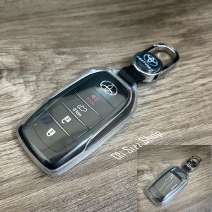 เคสรีโมทรถ Fortuner GR Sport Legender 2022  ฝาหน้าปุ่มใสและหลังใสเห็นโลโก้ (TPU Key Cover with PC Transparent Push button Guard) Toyota Key Sets Model Alphard Vellfire Camry 2015-18  All New Toyota Fortu