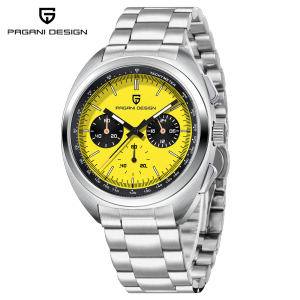 PAGANI DESIGN Original Panda Dial Men Watch Japan VK63 Chronograph Quartz Stainless Steel Sapphire Glass Water-resistant Watch Men PD-1782