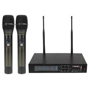 RETEKESS TC103 UHF Metal Wireless Microphone System Handheld Cordless Dynamic Microphones Support Bluetooth MP3 player 90M Range for Stage Performance Singing Karaoke Church DJ