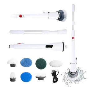FF 7 in 1 Sikat Pembersih Portable Elektrik Gagang Panjang Nirkabel Sikat Pembersih Kamar Mandi Multifungsi COD