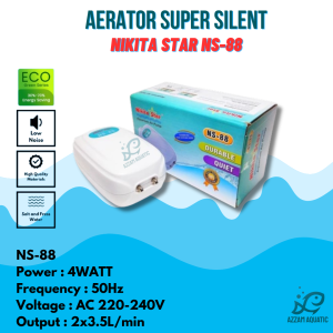 NIKITA STAR NS88 NS 88 AERATOR 2 LUBANG POMPA ANGIN GELEMBUNG UDARA AQUARIUM