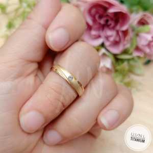 [Bayar di Tempat] Cincin Wanita Cewek Batu American Diamond Berlian Gold Emas Mewah