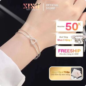 Vòng Tay Thời Trang Lyra Flora Charm Nơ Bạc Mở Layer Handmade Nữ Tính Phong Cách