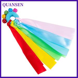 QUANSEN 1ชิ้นสายรัดข้อมือสำหรับเด็กทีมกีฬาปอมปอมเชียร์ลีดเดอร์การแข่งขันครั้งใหญ่สร้อยข้อมือยางยืดพร้อมเชือกยางยืด