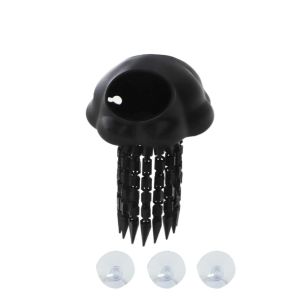 OUTOPEN Jellyfish Shape Aquarium Hideout Cave Luminous 3D Printed Fish Shrimp Shelter Ornament Creative Decorative Fish Tank Hiding Cave Betta Fish