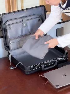 18 Inch Hard Shell Business Briefcase ABS+PC Aluminum Frame Combination Lock Laptop Document Case