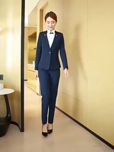 8916 Long-Sleeved Fashionable Womens Clothing Professional Wear Flight Attendant Wear Beauty Health Club Work Uniform Ho Front Desk Manager Work Clothing Formal Wear Work㏇X0412