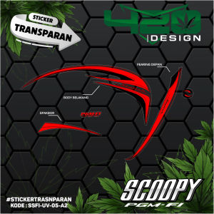 (COD) STIKER STRIPING TRANSPARAN UV MOTOR SCOOPY FI 2013 2017 CUSTOM DESAIN KODE SSFI-UV - 420 Design