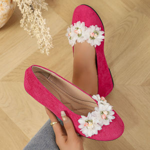 Free Shipping Stylish Beaded Floral Flats Comfortable And Lightweight Perfect For Spring And Autumn Featuring A Soft Sole And A Shallow Toe Designed For Women