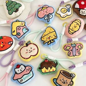 FGJHD ผ้าคอตตอน จี้การ์ตูน ตุ๊กตาปักเย็บ สัตว์สัตว์ต่างๆ พวงกุญแจผ้าพลัฌ น่ารักน่ารักๆ เครื่องประดับกระเป๋า จี้น่ารักๆ คู่เด็กๆ