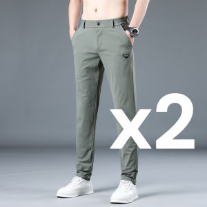Mens Pants Ice Silk Casual Quick Dry Pants Fashion Summer Thin Straight Pants Korean Loose Pants