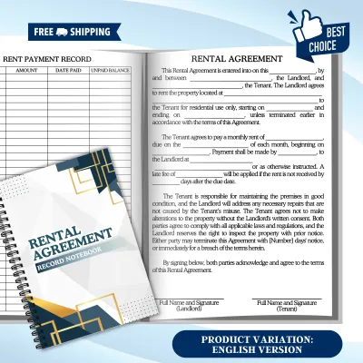 Rental Agreement Record & Tracker Notebook for Small Business Owners | SNB 9 GBF 3