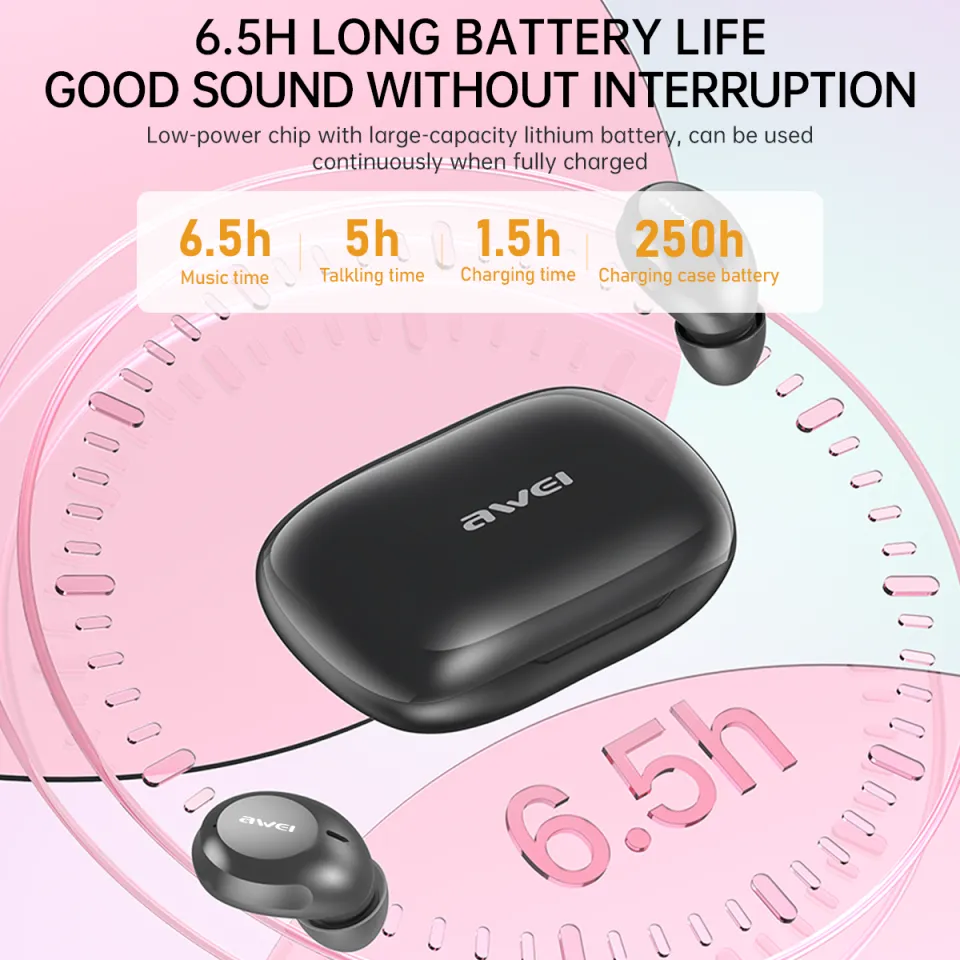Awei T20 Bluetooth Earphones Long Battery Earphones In-Ear Outdoor