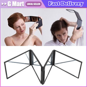 4 Way Mirror 360 Degree Handheld Desktop Portable Foldable Makeup Mirror for Self Hair Cutting Makeup Mirror Beauty Tool 4 Panel Makeup Mirror Cosmetics Foldable Mirror 360 No Dead Angle Mini Hair Folding Portable Makeup Mirror