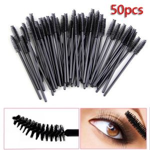 MELEDE 50Pcs/Pack Spoolie Brush Eyelash Brush Comb for Eye Lash Extensions Makeup Beauty Tool