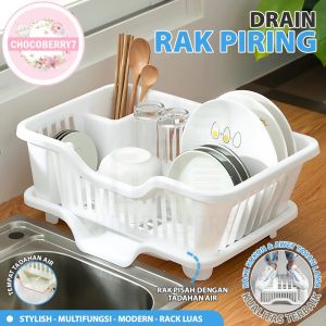 Chocoberry7 Rak Cuci Piring Wastafel Rak Dapur Multifungsi Rak Pengering Piring Mangkuk Estetis