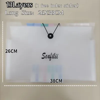 A4/Long Size 13Layers Expanding File Foder with Buckle Document Organizers for Home School Office 26X38CM