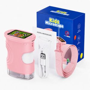 This portable digital microscope for kids features 1000x magnification 4K resolution a 2.0-inch IPS screen and video recording capabilities. Its a great STEM educational toy and makes a perfect birthday gift for boys and girls aged 3-12.