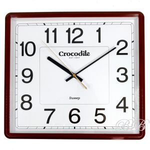 100% ORIGINAL CROCODILE Quiet Sweep Square Analogue Wall Clock CW9007 (CW9007DKS CW9007FKS) [Jam Dinding]