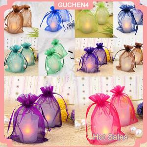 GUCHEN4🎀 SHENGHAN 50 Chiếc Túi Quà Tặng Organza Túi Kẹo Trang Sức Túi Ủng Hộ Đám Cưới Túi Lưới Túi Quà Tặng