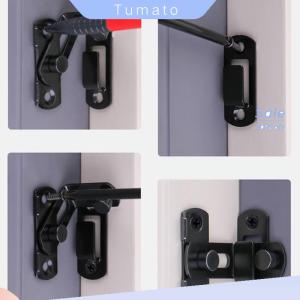 Tumato สลักเกลียวป้องกันประตู90 180องศาสแตนเลสสลักกลอนประตูแบบเลื่อนสีดำเหล็กมุมขวาล็อคยุ้งฉาง