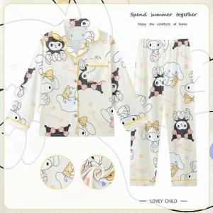 ZEEMIN Christmas Halloween Children Clothes Sanrio Hello Kitty Cinnamoroll Childrens Pajamas Pochacco Cute Casual Anime Long Sleeved Mother Kid Pyjamas