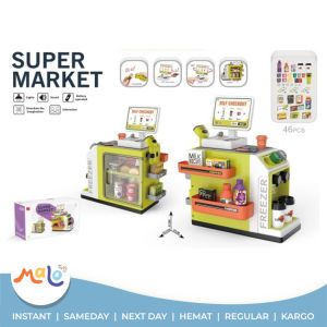 MALOTOYS - Supermarket 46 Pcs Cashier Counter Store Mainan Kasir Pretend Play Boy Girl Anak Malo Toys