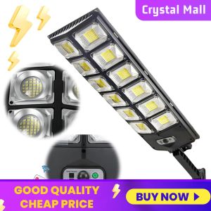 COD [Free Shipping] High Brightness Solar LED Street Light with Remote Control for Outdoor Parking Lot and Garden 100W IP65 Waterproof