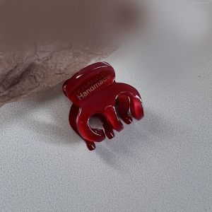 JON09 Elegant Wine Red Small Gold Label Bowknot Acetic Hair Clip Cute Sweet New Year Headwear Pumpkin Clamps Droplet BB clip Women Hair Accessories