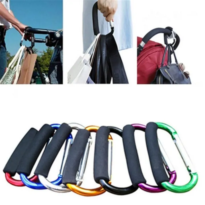 XIKEDUO 2Pcs Đa chức năng Móc xe đẩy em bé Tay cầm xốp Vòng D Giá treo ...