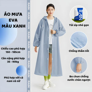 Áo Mưa Măng Tô Người Lớn Áo Mưa 1 Người Chất Liệu Eva Chống Thấm Tiện lợi