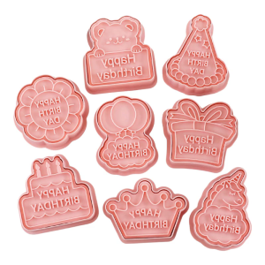 8Piece Durable Fondant Cookie Cutter Set Portable Fondant Cookie Biscuits Molds For Individualized Birthday Cookie