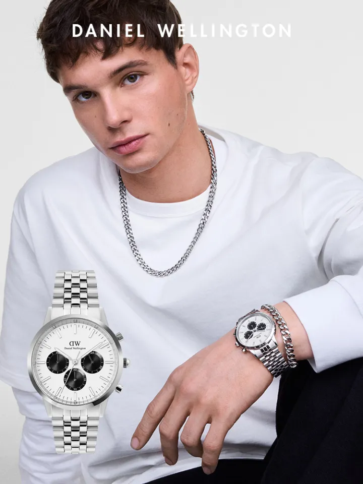 Daniel Wellington Iconic Chronograph 42mm Arch 5-Link Off-White