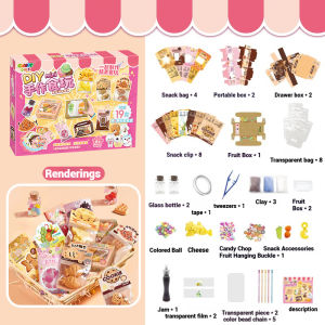 18Pcs Mini Milk Tea Cup DIY Cream Gel Craft Kit 3 Sizes 18 Styles Pretend Play Toy with Bead Chains Safe Plastic Material Classroom Activity Gift for Kids