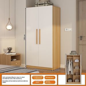 Wardrobe Home Bedroom Small Apartment Rental House Wooden Economy Type Double Door Easy Storage Wardrobe
