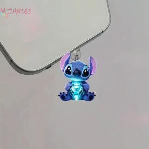 【E-WOITD】 Cartoon Cute Stitch Mobile Phone Dust Plug Accessories Decoration Hanging Pendant For IPhone Type-C Charging Port Dust Plug