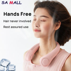 SA Neck fan portable rechargable sale Bladeless Instant cooler Variable speed settings Black Long lasting With USB charging cable Hanging neck mini fan A1KUG