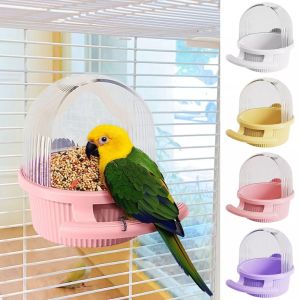HEALMEYOU Dispenser Cage Bird Feeder Squirrel Proof Plastic Bird Feeder Cups Portable Hanging Bird Cage Feeder